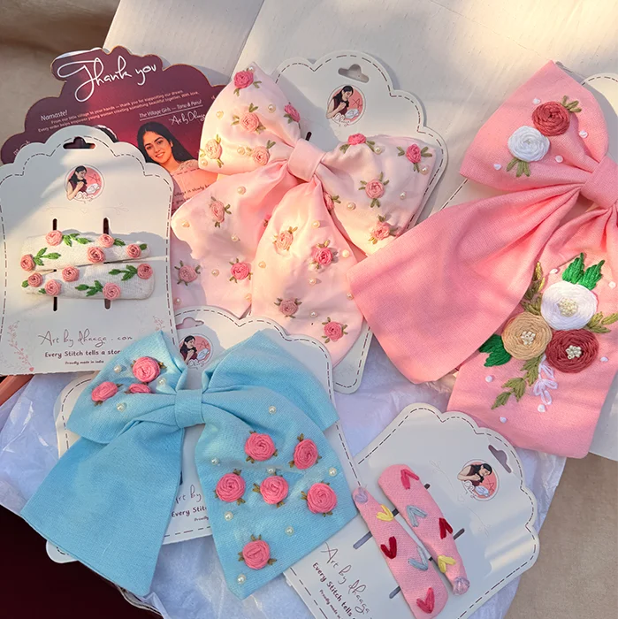 Petals in Pastels Floral Embroidered Hair Accessory Hamper
