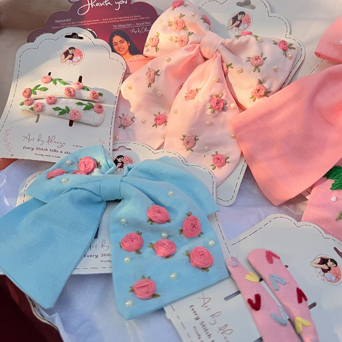 Petals in Pastels Floral Embroidered Hair Accessory Hamper