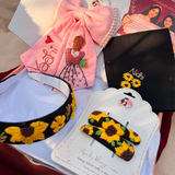 Golden Girl Personalized Floral Embroidered Hair Accessory Hamper