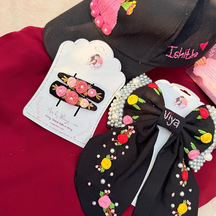 Midnight Princess Personalized Embroidered Hair Accessory Hamper