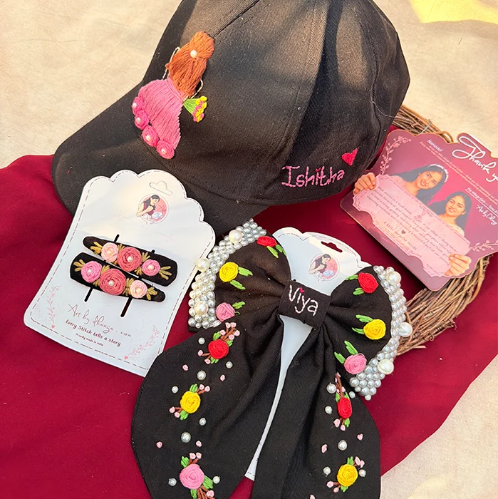 Midnight Princess Personalized Embroidered Hair Accessory Hamper