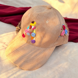 Café Bloom Hand-Embroidered Floral Cap