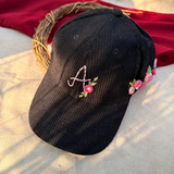 Lunar Bloom – Personalised Hand-Embroidered Floral Cap
