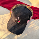 Lunar Bloom – Personalised Hand-Embroidered Floral Cap