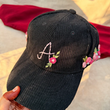 Lunar Bloom – Personalised Hand-Embroidered Floral Cap
