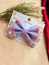 Floral levender Noor Mini Pearl Bow