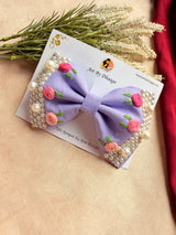 Floral levender Noor Mini Pearl Bow