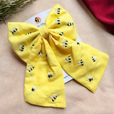 Honey Bee Yellow Hand Embroidered Bow Hair Clip