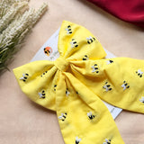 Honey Bee Yellow Hand Embroidered Bow Hair Clip