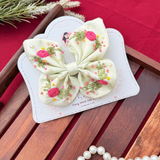 Buttercup Butterfly – Hand Embroidered Floral Yellow Bow Hair Accessory
