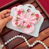Baby Butterfly – Hand Embroidered Pink Floral Bow Hair Accessory