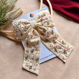 Meera Hand Embroidered Floral Bow Hair Clip