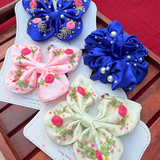 Butterfly Hamper – Hand Embroidered Floral Bows & Pearl Scrunchie Gift Set