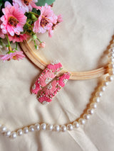 Inchanted Beige Hand Embroidered Tic-Tac Hair Clips