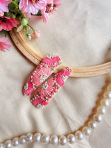 Inchanted Beige Hand Embroidered Tic-Tac Hair Clips