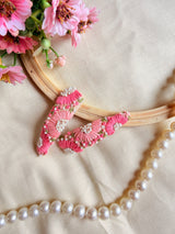 Inchanted Beige Hand Embroidered Tic-Tac Hair Clips