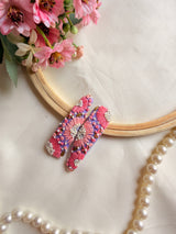 Inchanted Lavender Hand Embroidered Tic-Tac Hair Clips