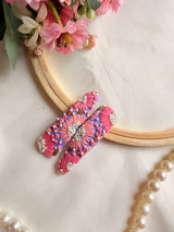 Inchanted Lavender Hand Embroidered Tic-Tac Hair Clips
