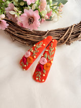 Ravi Hand Embroidered Floral Tic-Tac Hair Clips