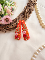 Ravi Hand Embroidered Floral Tic-Tac Hair Clips