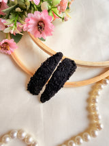 Kainaat Hand Embroidered Black Tic-Tac Hair Clips
