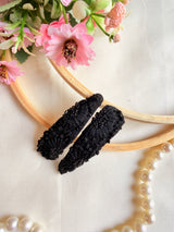 Kainaat Hand Embroidered Black Tic-Tac Hair Clips