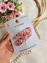 Love Me Like You Do Hand Embroidered Floral Tic-Tac Hair Clips