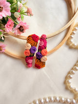 Phoolkari Hand Embroidered Multicolor Tic-Tac Hair Clips