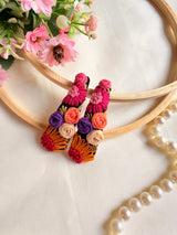 Phoolkari Hand Embroidered Multicolor Tic-Tac Hair Clips