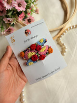 Moon Light Hand Embroidered Floral Tic-Tac Hair Clips
