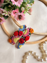 Moon Light Hand Embroidered Floral Tic-Tac Hair Clips