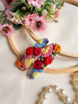 Moon Light Hand Embroidered Floral Tic-Tac Hair Clips