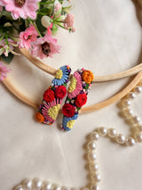 Moon Light Hand Embroidered Floral Tic-Tac Hair Clips