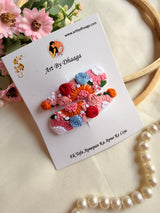 Dua Hand Embroidered Floral Tic-Tac Hair Clips