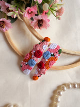 Dua Hand Embroidered Floral Tic-Tac Hair Clips