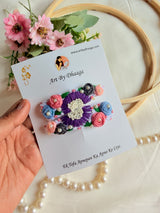 Heer Hand Embroidered Floral Tic-Tac Hair Clips