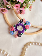 Heer Hand Embroidered Floral Tic-Tac Hair Clips