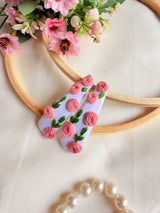 Gulaab Hand Embroidered Rose Tic-Tac Hair Clips