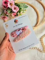 Blushing Bridge Hand Embroidered Tic-Tac Hair Clips
