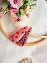 Eiffel Tower Hand Embroidered Tic-Tac Hair Clips
