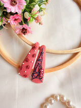 Eiffel Tower Hand Embroidered Tic-Tac Hair Clips