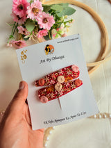 Lakshmi Hand Embroidered Floral Tic-Tac Hair Clips