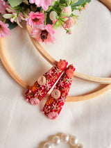 Lakshmi Hand Embroidered Floral Tic-Tac Hair Clips
