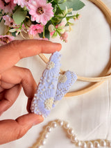 Saraswati Hand Embroidered Pearl White Tic-Tac Hair Clips