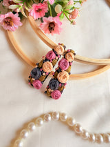 Phoolwari Hand Embroidered Floral Tic-Tac Hair Clips
