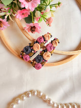 Phoolwari Hand Embroidered Floral Tic-Tac Hair Clips