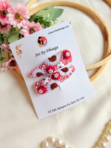 Khushi Hand Embroidered Floral Tic-Tac Hair Clips