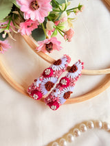 Khushi Hand Embroidered Floral Tic-Tac Hair Clips