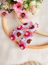 Khushi Hand Embroidered Floral Tic-Tac Hair Clips