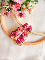Meher Hand Embroidered Floral Tic-Tac Hair Clips